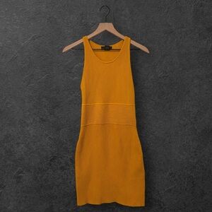 Revolve House of Harlow 1960 Yellow Mustard Ribbed Bodycon Midi Dress Size S